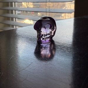 Purple Glass Skull Decor